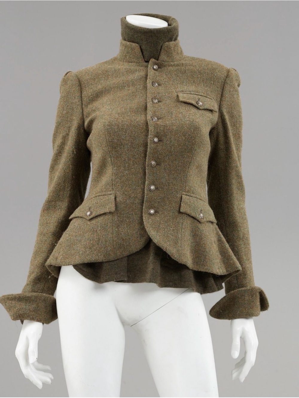 Vintage Ralph Lauren Military-Inspired Wool Peplum Jacket
